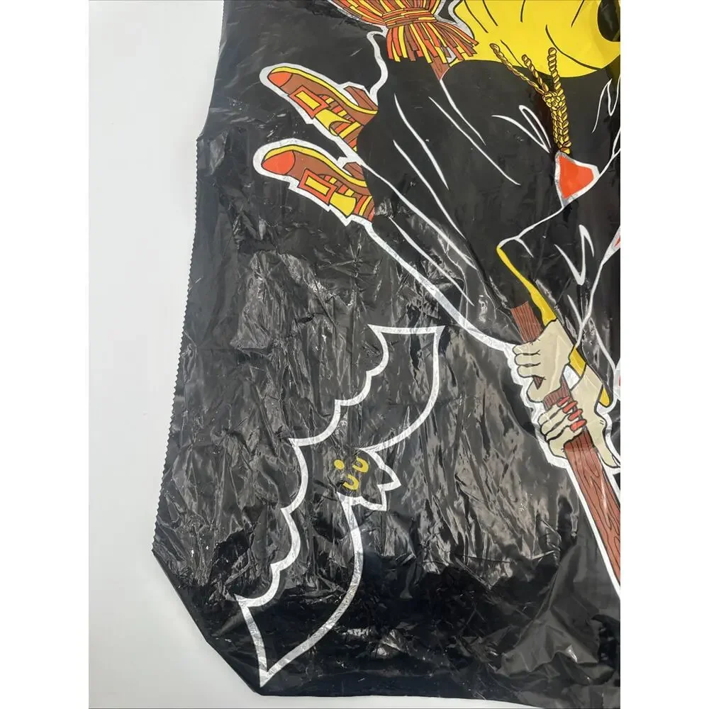 Vintage Foil Plastic Witch Halloween Window Covers Decor 31x26